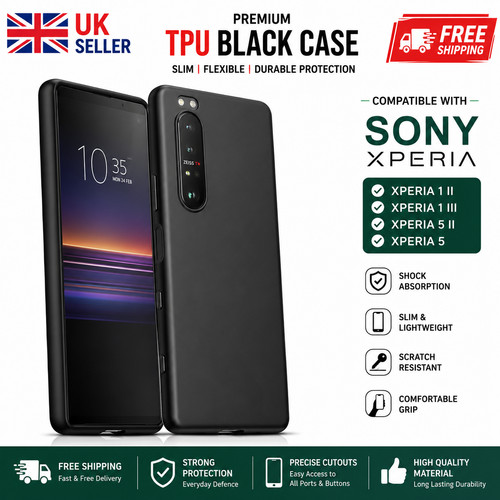 360 tpu black case - tpu, sony