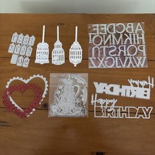 Cutting Die Bundle, Birthday Sentiment, Alphabet, Bird Cages, Hearts