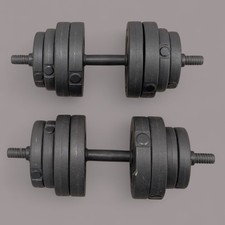 Adjustable Dumbbell Set 30KG Pair 2x15kg Home Gym Exercise Weights Spinlock