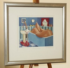 SARAH JANE SZIKORA (b.1971) Humorous Framed Limited Edition Print 'Peekaboo'