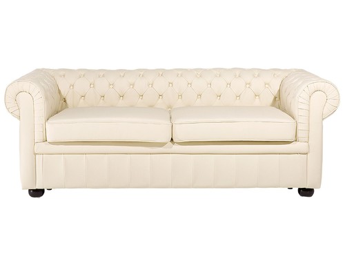 Seater leather sofa cream - leather,