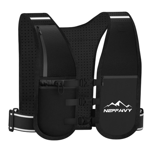Black running vest - running, unisex