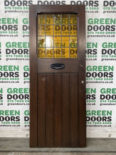 Solid oak leaded door - leaded, 1930s