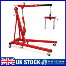 2 Ton Engine Hoist Crane with Lever Hydraulic Workshop Car Stand Jack on Wheels
