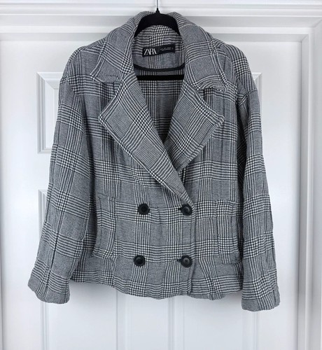 Zara black white houndstooth - white,