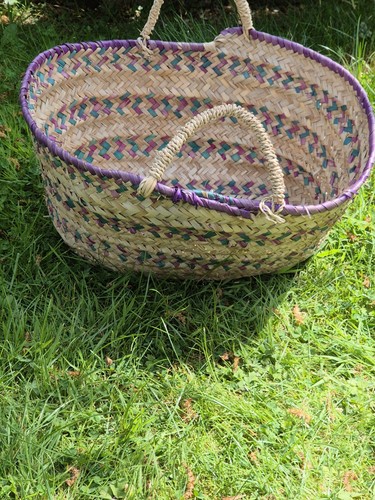 Vintage rafia shopping basket - shopping,