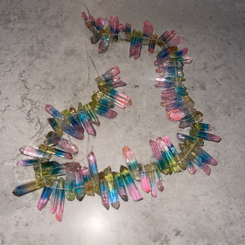 Green pink coated quartz - green,