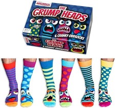 United Oddsocks The Grump Heads Gift Box – 6 Cranky Mix & Match Odd Socks for
