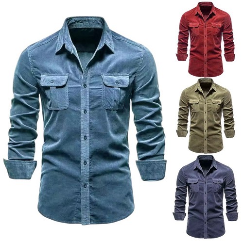 Men corduroy shirt slim - men's, fit