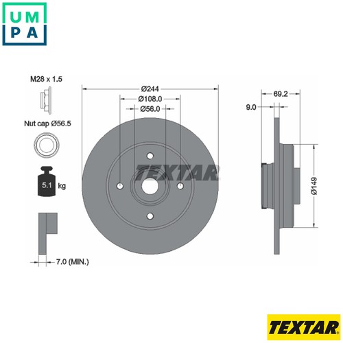 Brake disc 92305403 for - 2x,