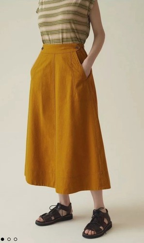 Toast hemp cotton midi skirt - hemp,