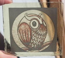 Owl stained glass antique