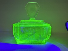 Uranium Glass Trinket Pot