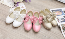 Girls Kids Wedding Party Princess Formal Dress Shoes Flower Size UK Holiday Bow