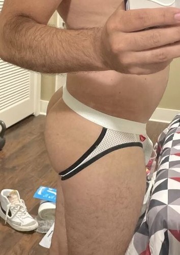 Men new sexy white - mesh, jock