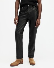 AllSaints Men's Black Leather Trousers Size M