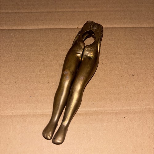 Vintage solid brass lady - brass, legs