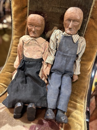 Antique hand carved folk - hand-carved,