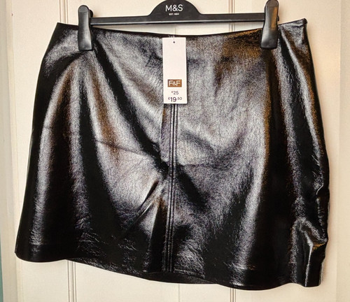 Bnwt uk16 black shiny - black,