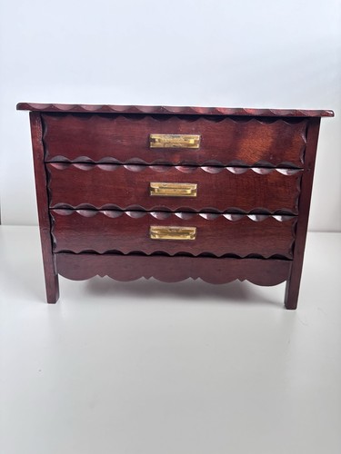 Vintage miniature wooden chest - vintage,