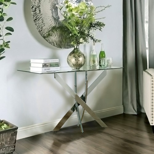 Modern glass console table - glass,