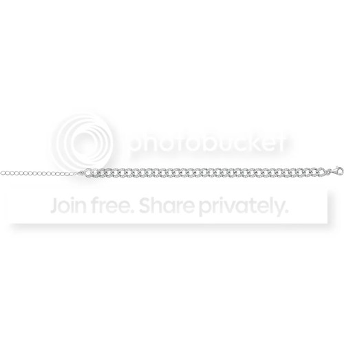 Sterling silver curb bracelet - sterling,