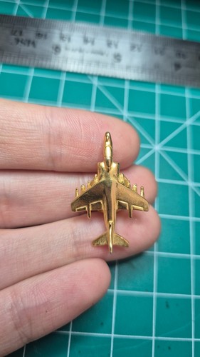Gold tone raf harrier jet - raf,