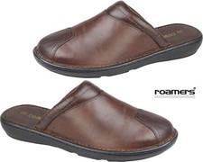 Mens Roamers Slip On Leather Clogs Slippers Comfort Padded Mule Casual Shoes