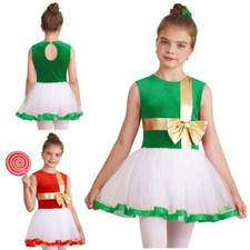 Girls Christmas Costume Princess Sequins Ballet Tutu Dress Festival Dancewear