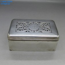 GEORGE IV LARGE SOLID STERLING SILVER TABLE VINAIGRETTE BOX 122g LONDON 1824