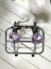 vespa/Lambretta chrome front legsheid fold down rack 2 spot lights short arm 