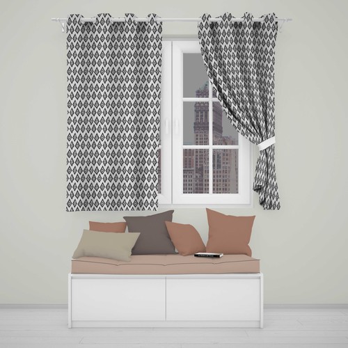Blackout eyelet curtains - curtains, black