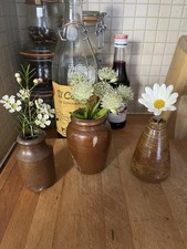 Three Small Salt Glaze Pots