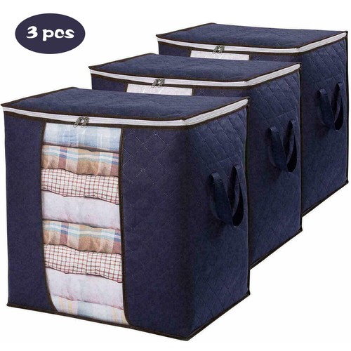 3pcs 90l storage bags - bags, zip