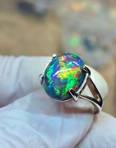 Natural fire opal ring - natural,