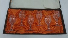 Webb Crystal Cut Glasses Set of 6 in Original Box - Vintage Goblets Collectable 