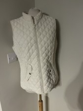 Joules Minx Winter White Quilted Gilet Size Uk 14