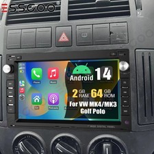 For Volkswagen MK4 MK3 Golf Polo Android Stereo Carplay Double Din 64GB+2GB WiFi