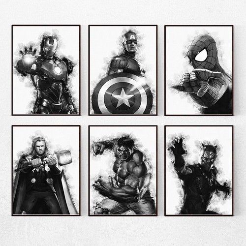 Black and white superhero - and,