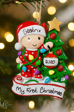 Personalised Keepsake Baby's First Christmas Tree Decoration Boy Girl