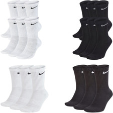 Nike Everyday Dri-Fit 6 Pairs Mens Womens Crew Socks Cushioned Gym Sports Socks
