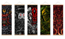 New Japanese Samurai Wall Art Picture Hanging Scroll Painting Home Decor！！HOT