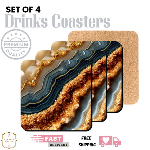 Coasters set marble - coasters, 4