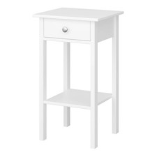 Bedside Table 1 Drawer Nightstand Cabinet Satin White Classic (H)700mm (W)400mm