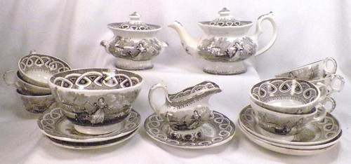 Pet goat transferware tea - goat,