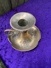 Vintage Brass Wee Willie Winkie Chamberstick Candle Holder