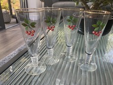 Vintage  Retro 1960's Cherry B  Wine Glasses x 4 Lovely Condition 