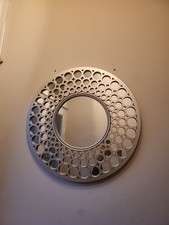 LARGE SILVER ROUND WALL MIRROR