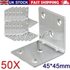 50pcs Angle Bracket Heavy Duty L Corner Braces Plates for Wood Galvanised 1.8mm