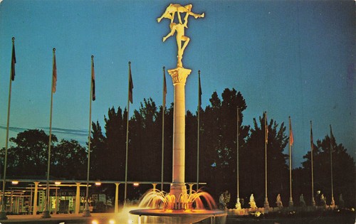 Postcard mermaid fountain - mermaid,